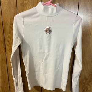 Ghanda Cream Long Sleeve Top with Sun Design